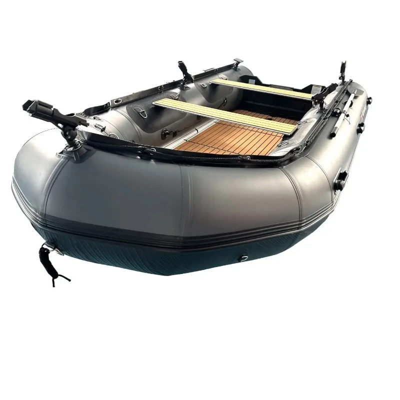 1.2mm PVC Aluminum Deck 8 People 420cm Black & Dark Grey Color Inflatable Raft Best with Motor for Sale