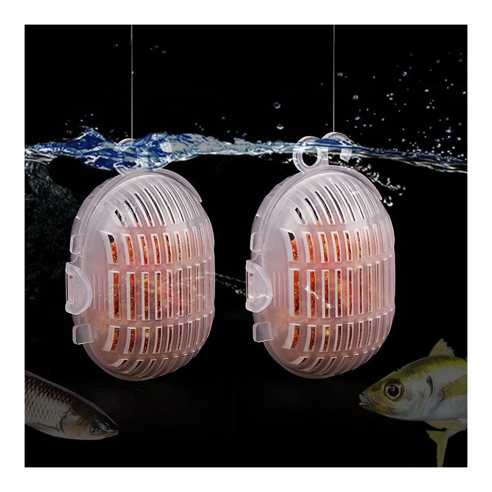 5pcs Bait Cage Feeder Fishing Bag Shrimp Cage Lobster Baits Thread Ball Box Basket Feeder Holder Fish Tool Accessories