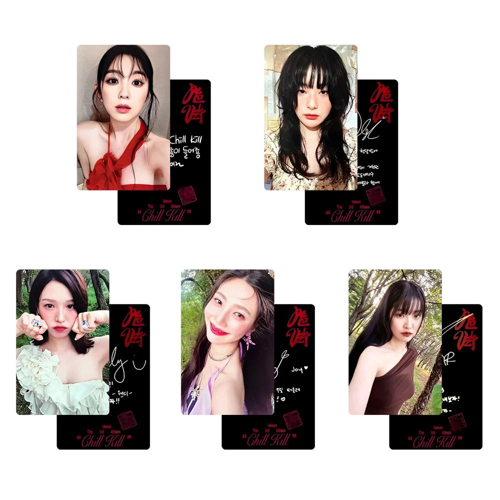 5 pz/set KPOP IRENE WENDY Chill Kill 3rd Album elenco di fotocarte SEULGI JOY YERI Cute Selfie LOMO Cards Two Sides Fans Collection