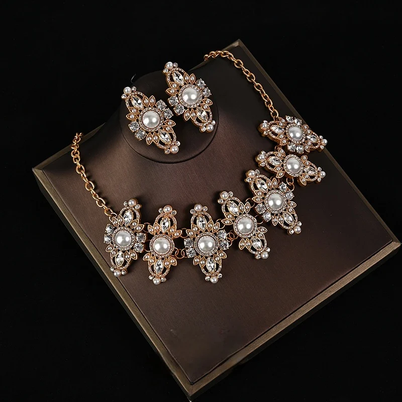 

Роскошные уникальные жемчужные цирконовые ожерелья, серьги, комплекты ювелирных изделий, высококачественные женские модные аксессуары, платье, банкетные аксессуары