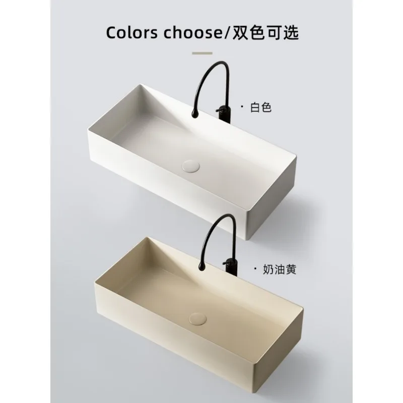 Balcony rectangular countertop basin deep  household laundry  single  large-sized ceramic