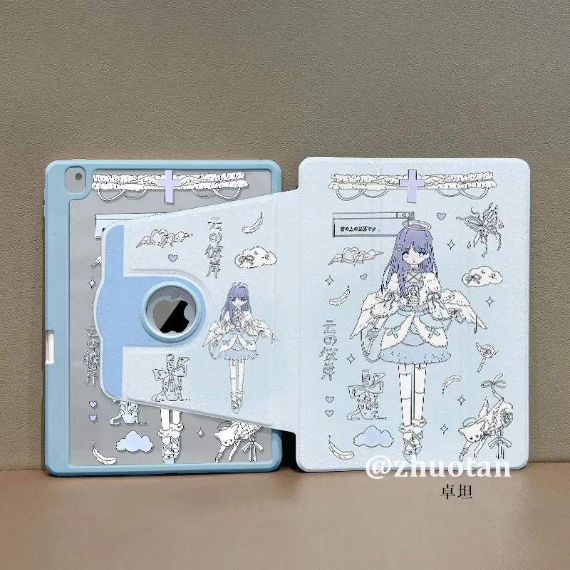 

Japanese Anime Girl Y2K Tablet Case For iPad Pro 11 13 M2 M4 M3 9.7 10.2 5/6th 7/8/9 10th 11th Mini 6 7 Air 3 4 5 6 Stand Cover