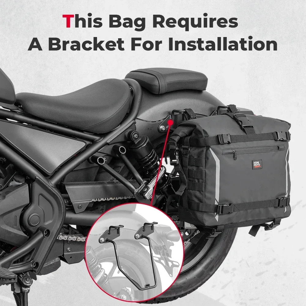 Motorcycle Saddlebag For Honda Rebel 500 CMX 300 1100  CT125 18L Waterproof  Side Bag Fit Kawasaki Eliminator 500 Luggage Bags