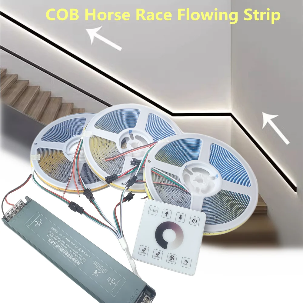 

DC24V 40M Horse Race Chasing Tape WS2811 IC COB Running Water Flowing LED Strip Light 360LEDs Flexible Cool Natural Warm White