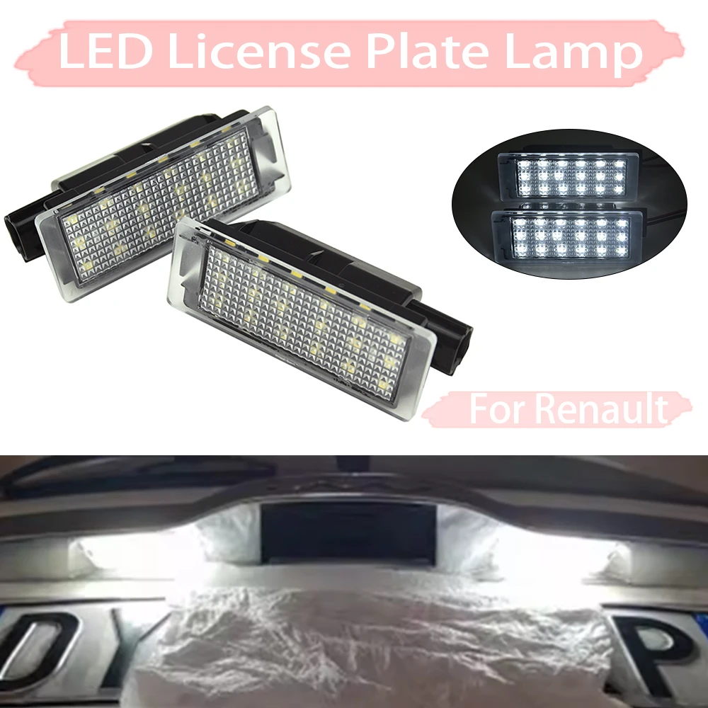 

License Plate Light Car Accessories For Renault Laguna MK II MK III 2005+ 2X Super Bright LED License Plate Light