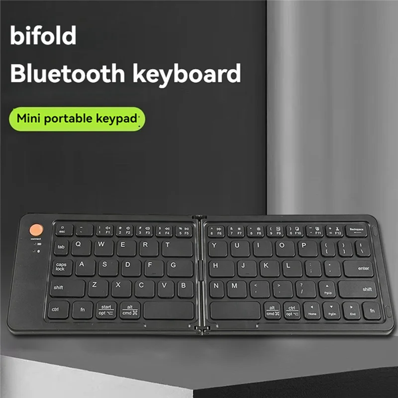 Teclado bluetooth dobrável sem fio mini teclado dobrável duplo portátil adequado para laptops e telefones celulares