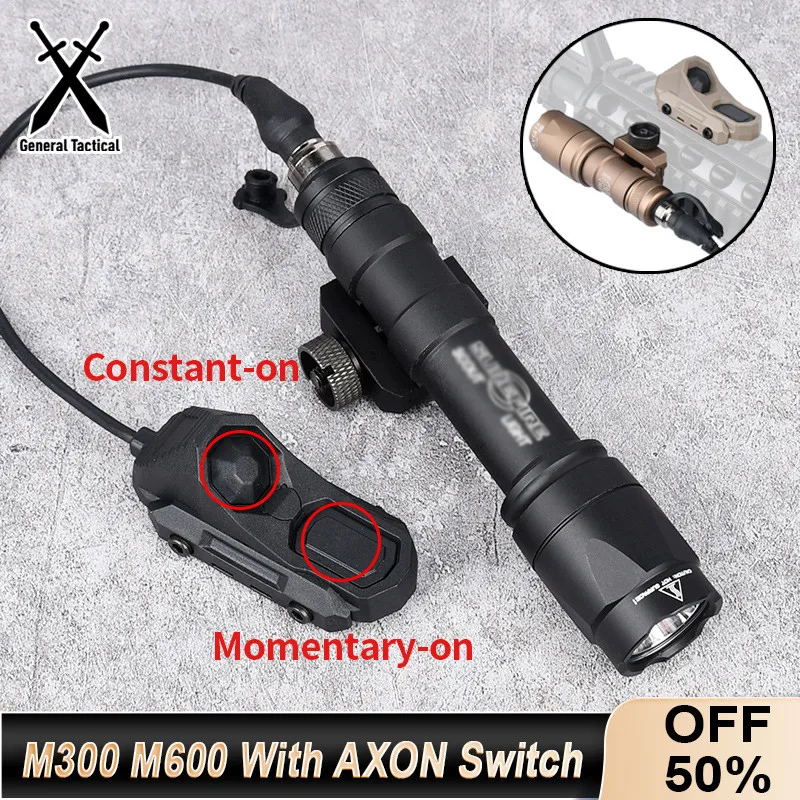 

Surefir M300 M600 Flashlight With AXON Dual Function Remote Pressure Switch Fit 20mm Rail Hunting Tactical Airsoft Light