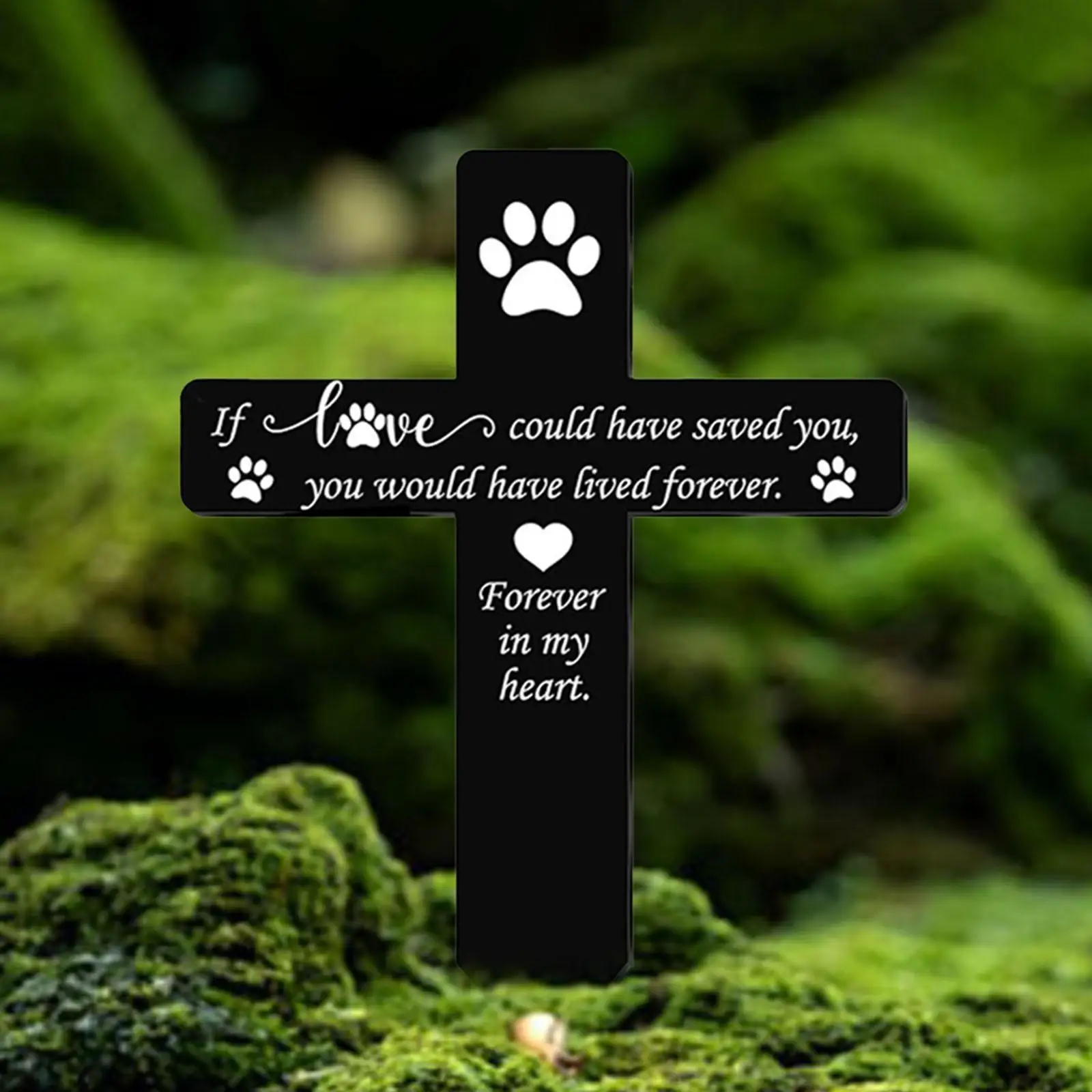 Dog Grave Marker Plaque Stake,Paw Decor,Black Pet Loss Stake,Grave Marker for Garden,Funeral,Dog Animal Cemetery Decoration