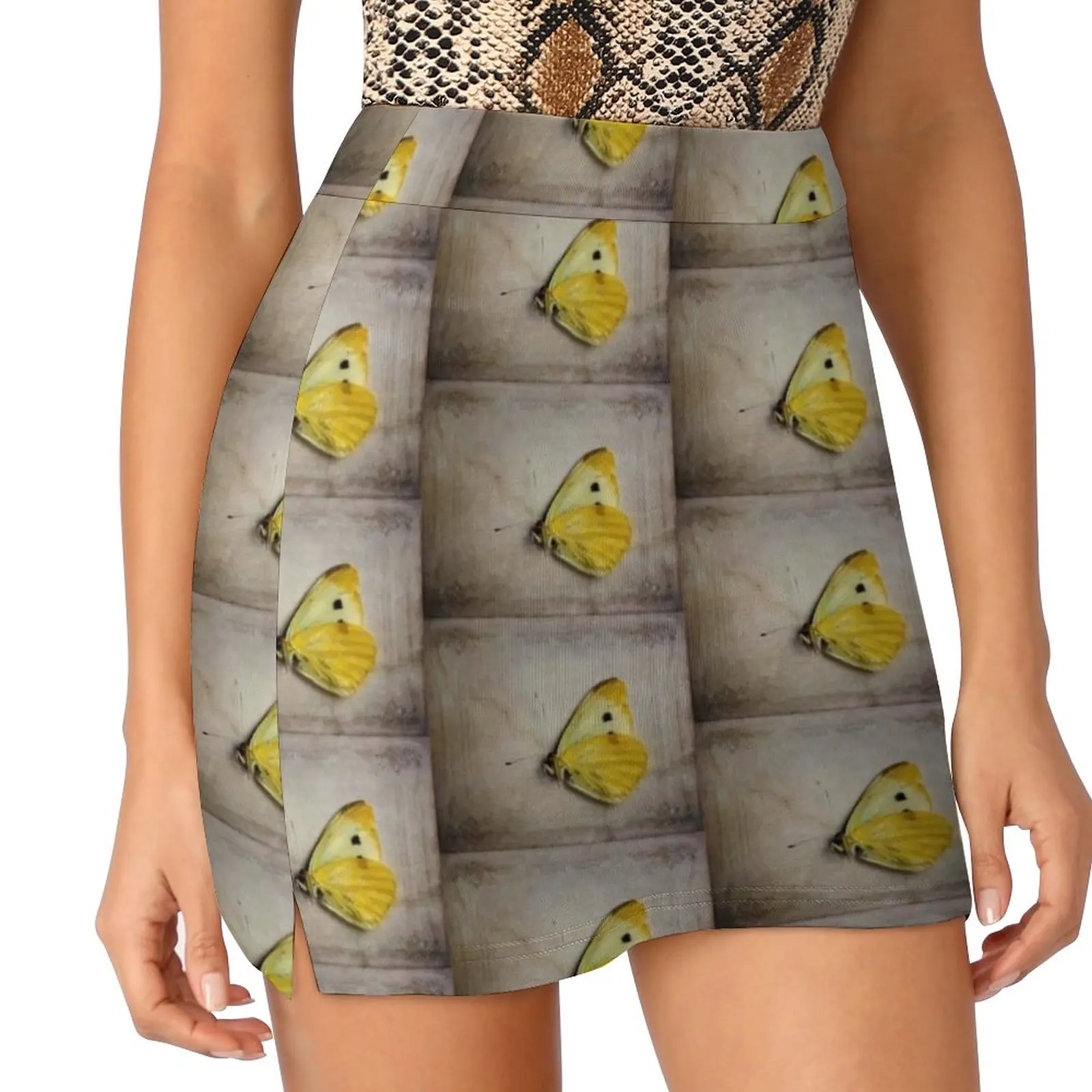 Elegy Women's skirt Aesthetic skirts New Fashion Short Skirts Yellow Still Life Texture Karen E Camilleri Creative Home Wares