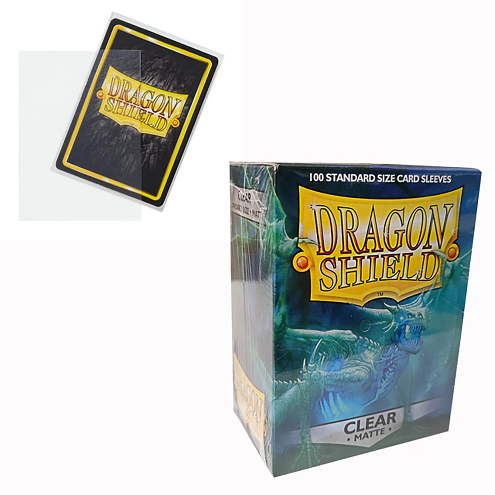 Dragon Shield-fundas transparentes de alta calidad para cartas, Fundas protectoras TCG para juegos de mesa, 66x91mm, 100 unids/lote por caja