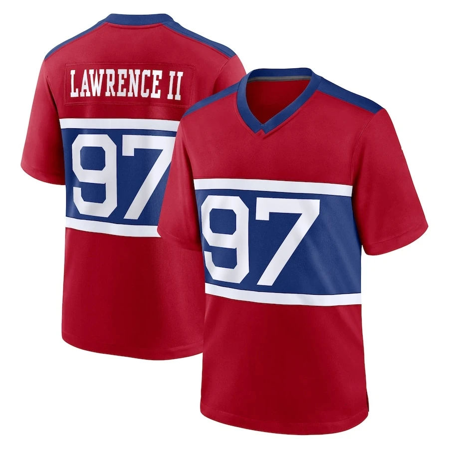 Custom Men Women Youth Dexter Lawrence II Lawrence Taylor Stitched Rugby Jersey