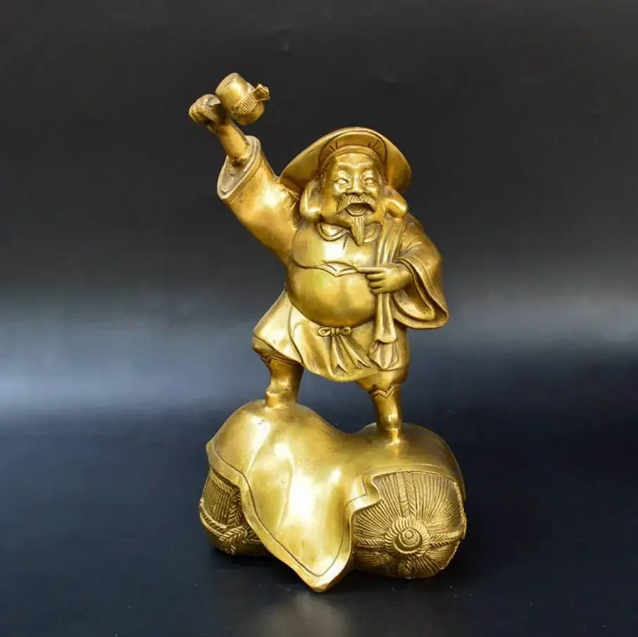 

Copper Statue Antique Brass black sky god of wealth home office desk copper ornaments