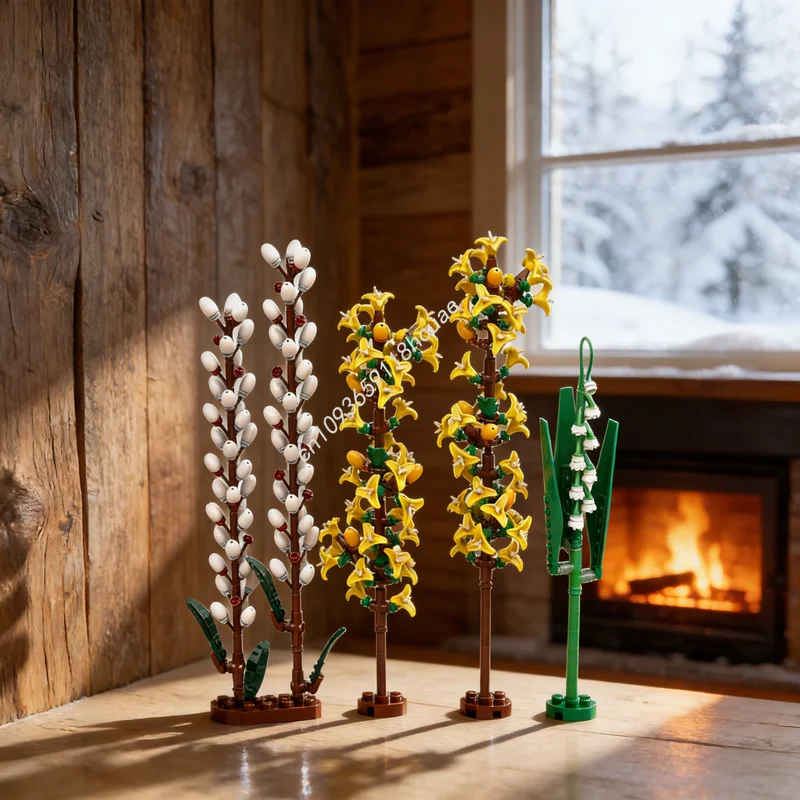 654pcs MOC Botanicals Spring Flowers Model Building Blocks Architecture Creative Idea Education Kids Christmas Gifts Toys Brick