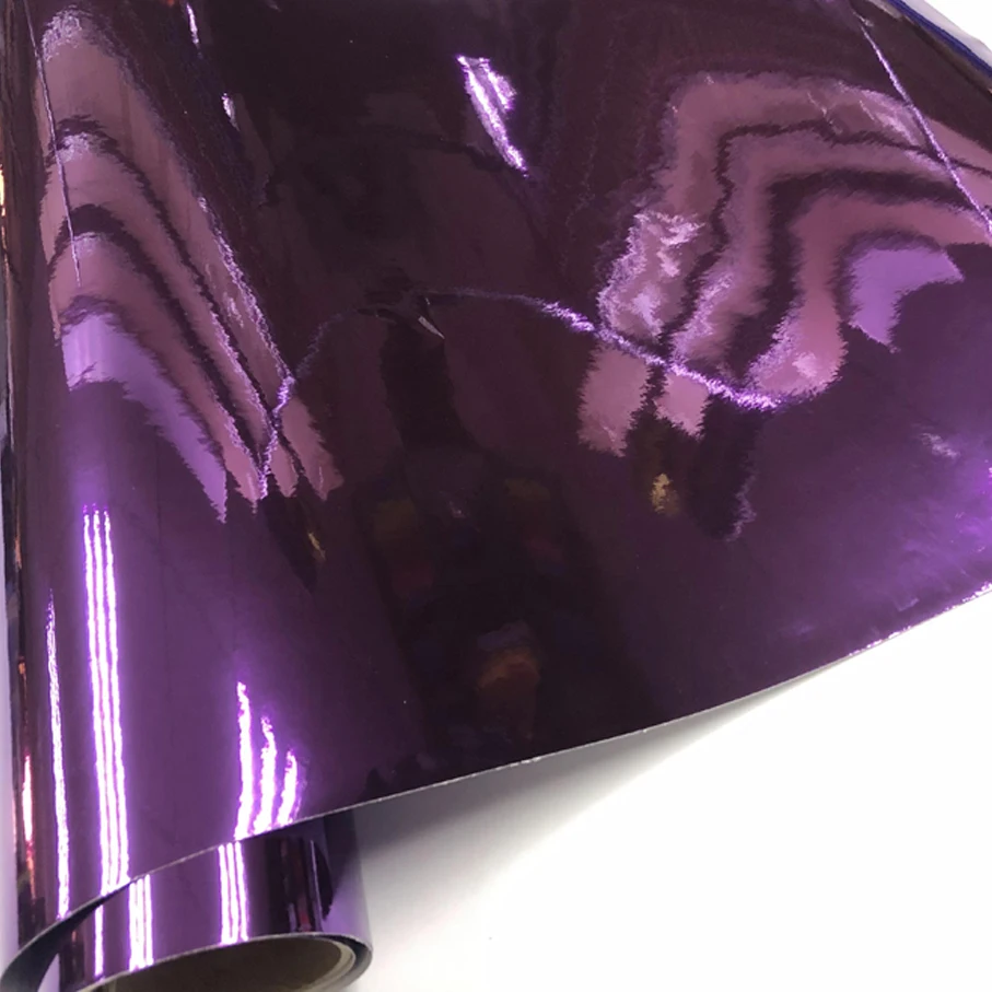 50CM*100/200/300/400/500CMPremium High stretchable Mirror purple Chrome Mirror flexible Vinyl Wrap Sheet Roll Film Car Vinyl