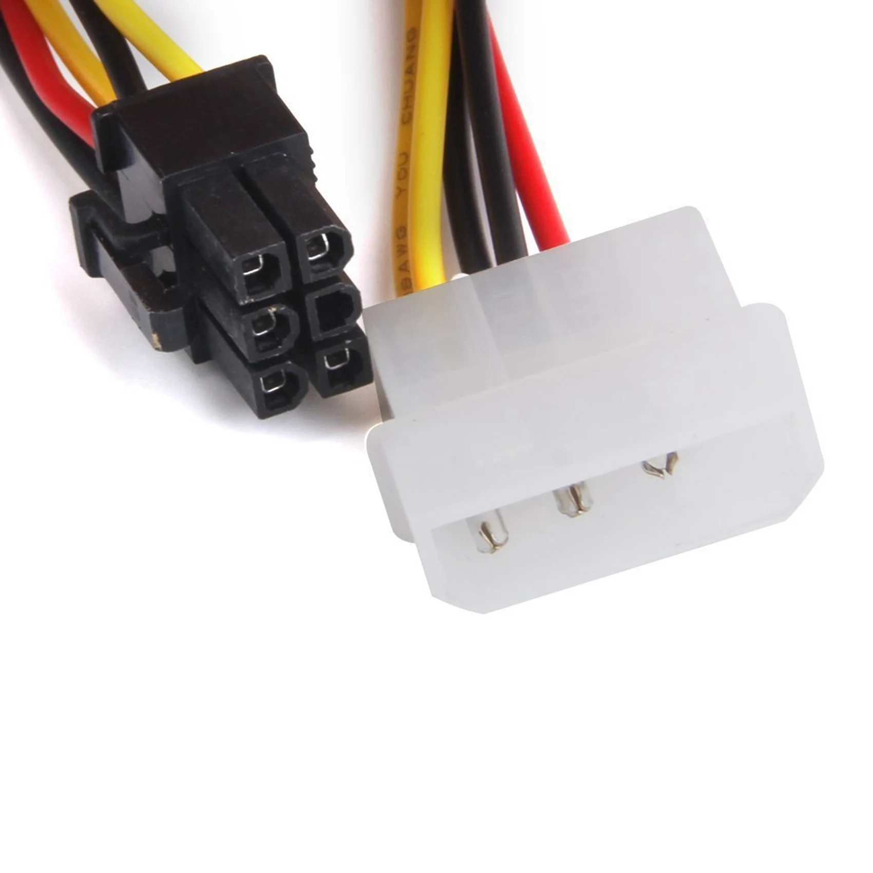 

2X 4-Pin Male To 6-Pin Female Socket Power Cable For Pcie PCI Express Adapter-ABIU
