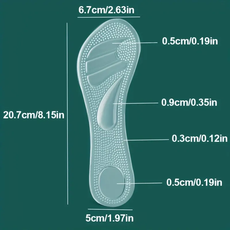 Schuheinlagen aus Silikon | Anti-Rutsch-Kissenpolster für High Heels und Sandalen, Linderung von Fußschmerzen und verbessertem Gehkomfort – Detail 1
