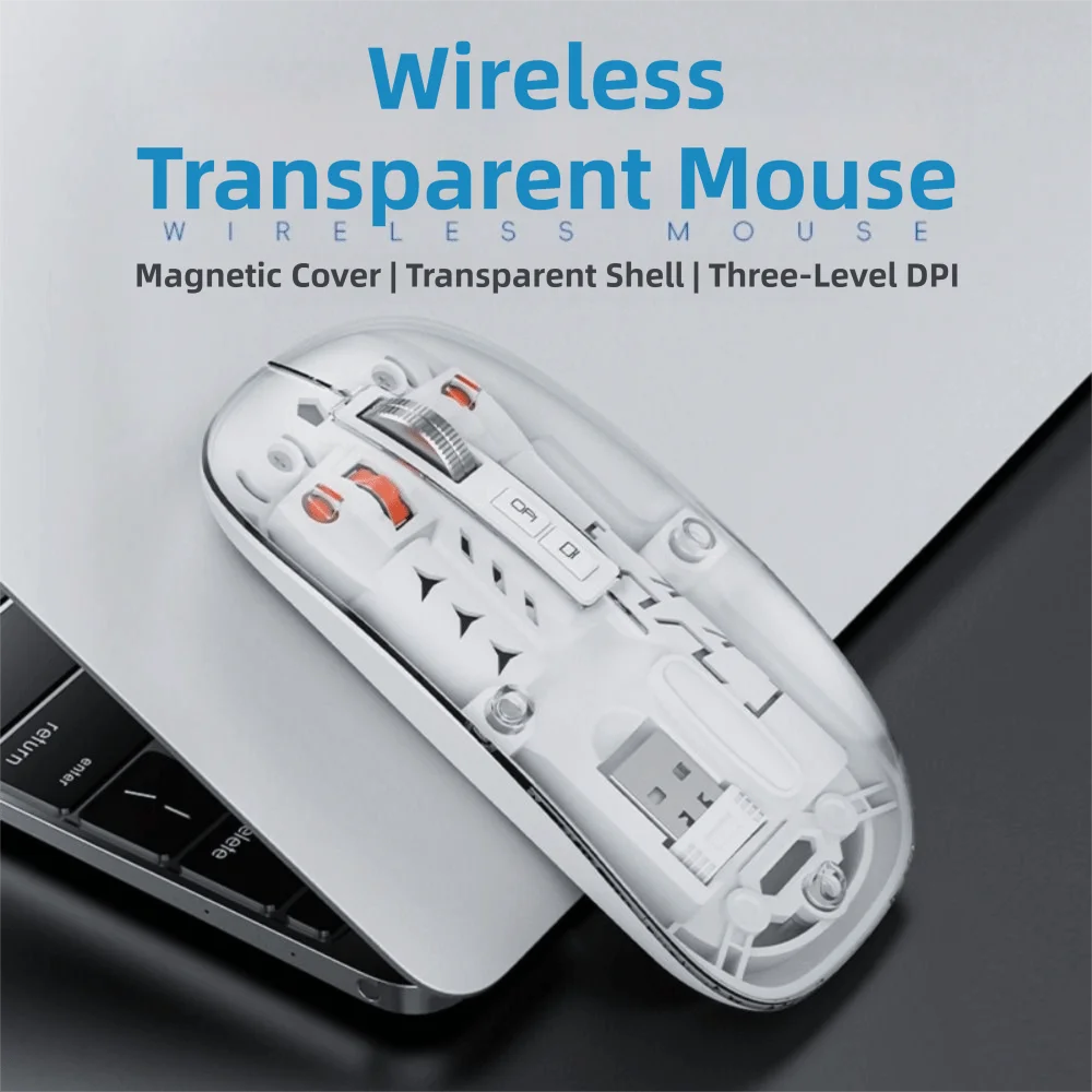 3 Modes Wireless Gaming Mouse Magnetic Design Type-C Rechargeable Bluetooth Mouse Noiseless Operation Silent Mice PC Gaming