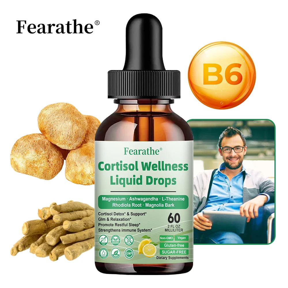 

Cortisol Supplement Liquid Drops, 17-in-1 Cortisol Detox, Magnesium Glycinate ,Ashwagandha, L-Theanine,Mood Focus, Sleep Support