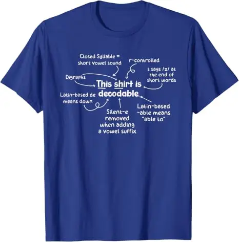 Dieses T-Shirt ist ein dekodierbares T-Shirt für Lehrer im geprüften Bereich der strukturierten Lesekompetenz, Y2k-Humor, Sprachlernkonzepte, pädagogisches Spruch-T-Shirt – Detail 10