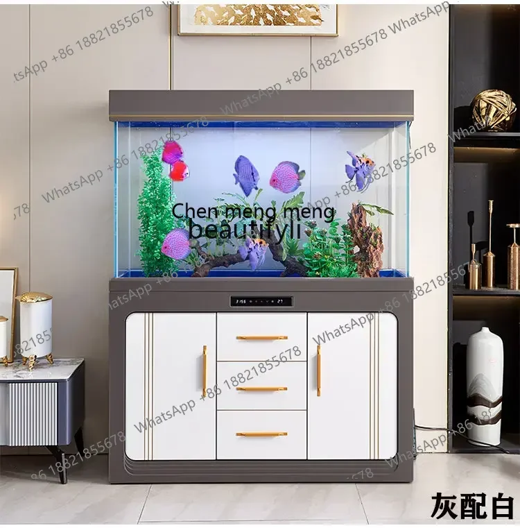 cc182l Ecological Square Fish Tank Household Super White Glass Partition Screens Bottom Filter Change Water Lazy Fish Tank