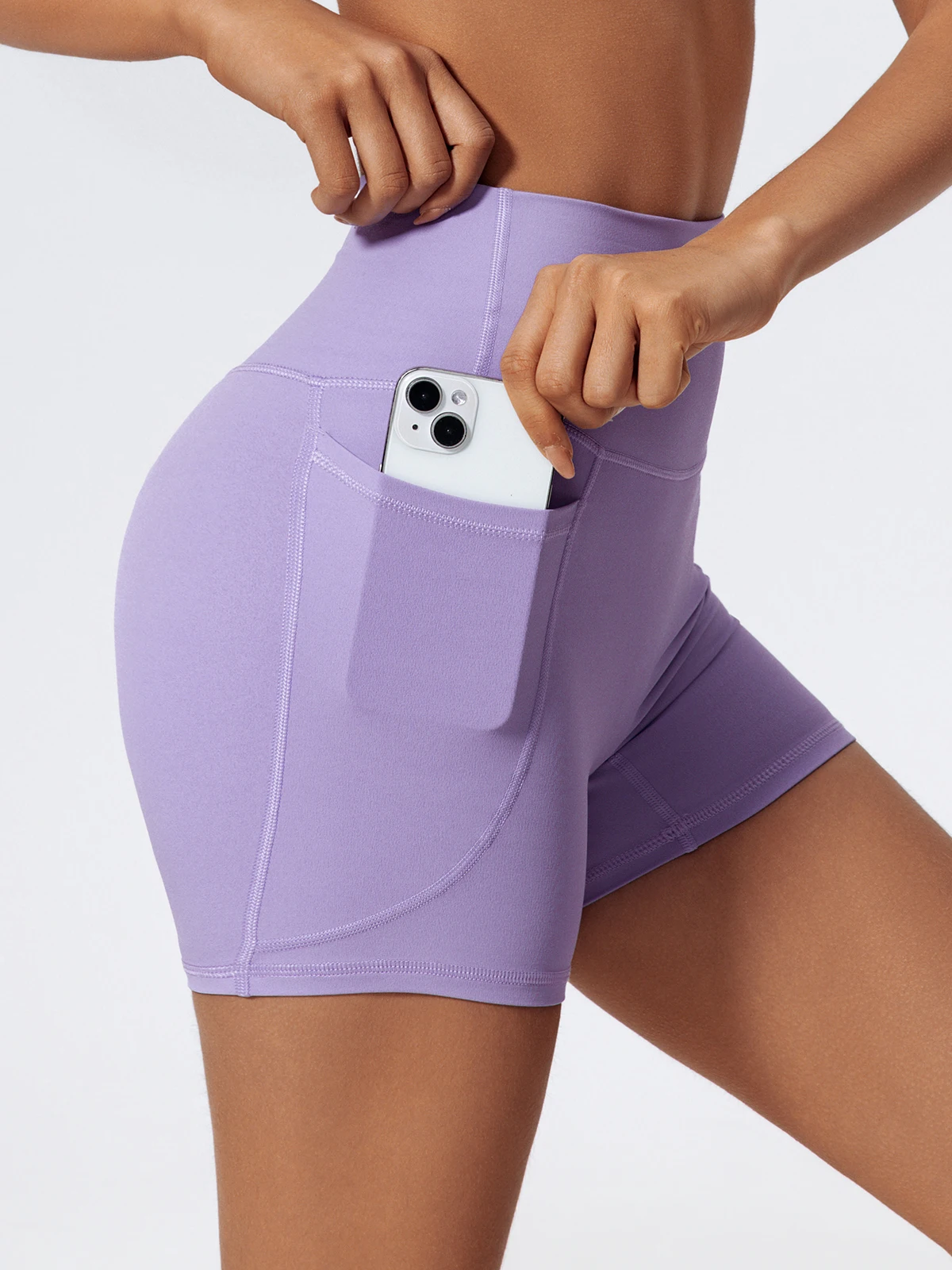 Hearuisavy Taschen Workout Gym Legging Frauen Radfahren Shorts Quick-Dry Yoga Kleidung Atmungsaktiv Hohe Taille Sport Shorts Weibliche – Detail 11