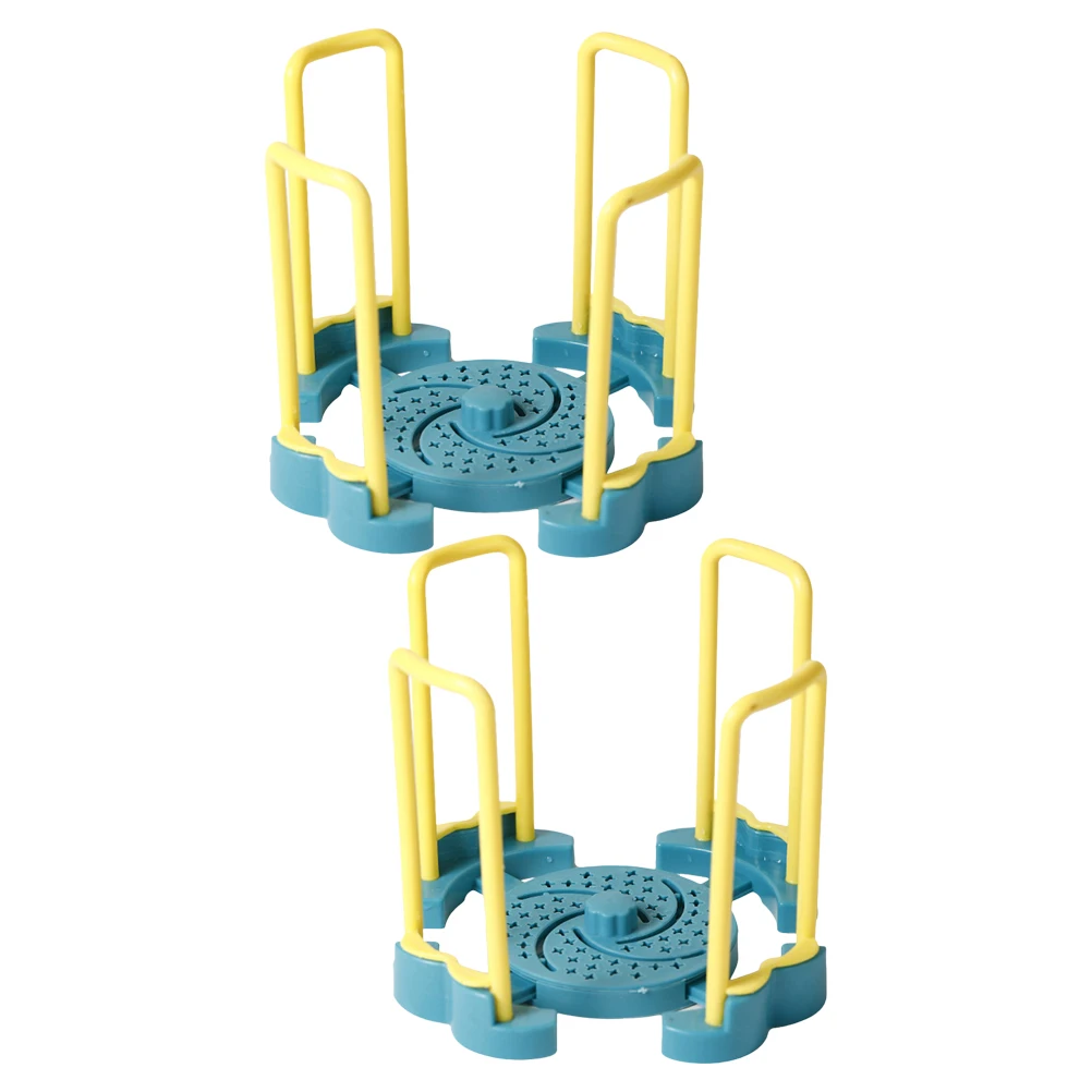 

2Pcs Rotary Draining Bowl Rack High-Grade Material Kitchen Storage Organizer Telescopic Design Easy Install Dish Rack