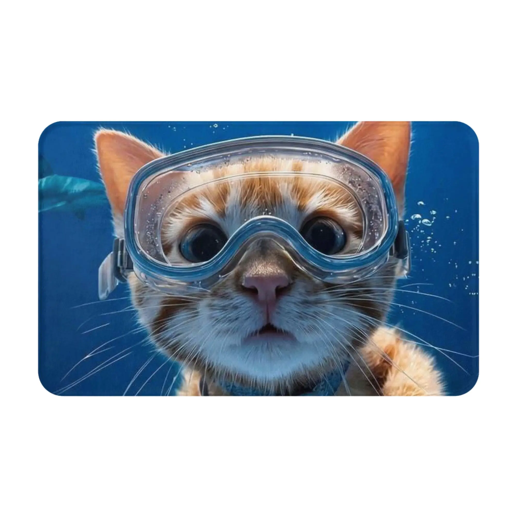 Diving Kitten Underwater Ocean Doormat Bath Living Room Mat  Absorbent Home Decor