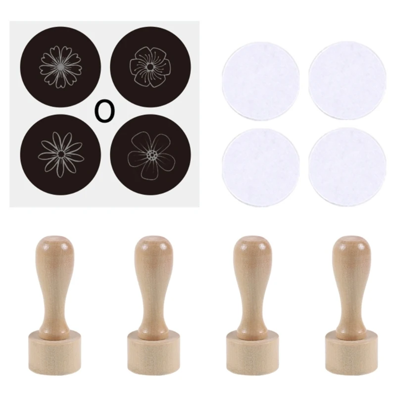F68D Sanatsal DIY Ahşap Saplı Pullar Zanaat ve Yetişkin Hobileri İçin Uygun