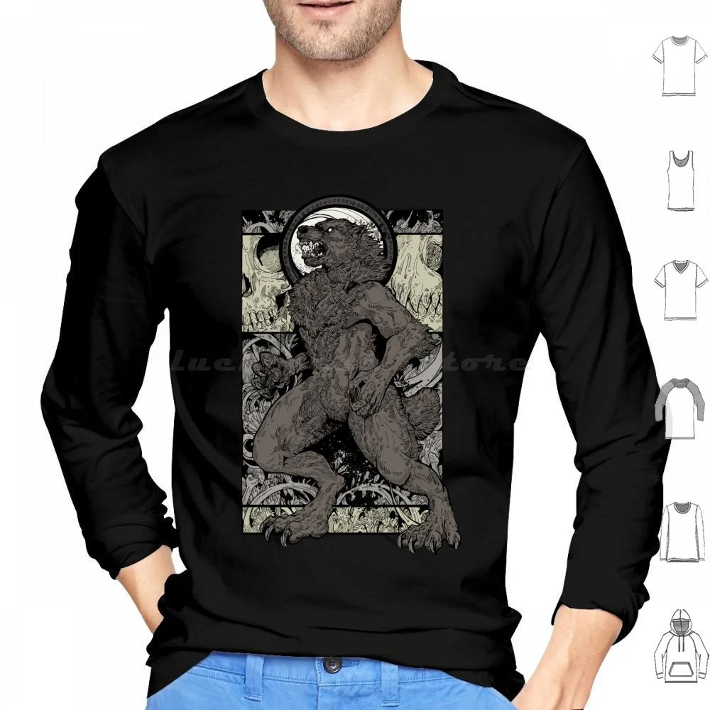 The Ritual Hoodie cotton Long Sleeve Werewolf Wolf Skull