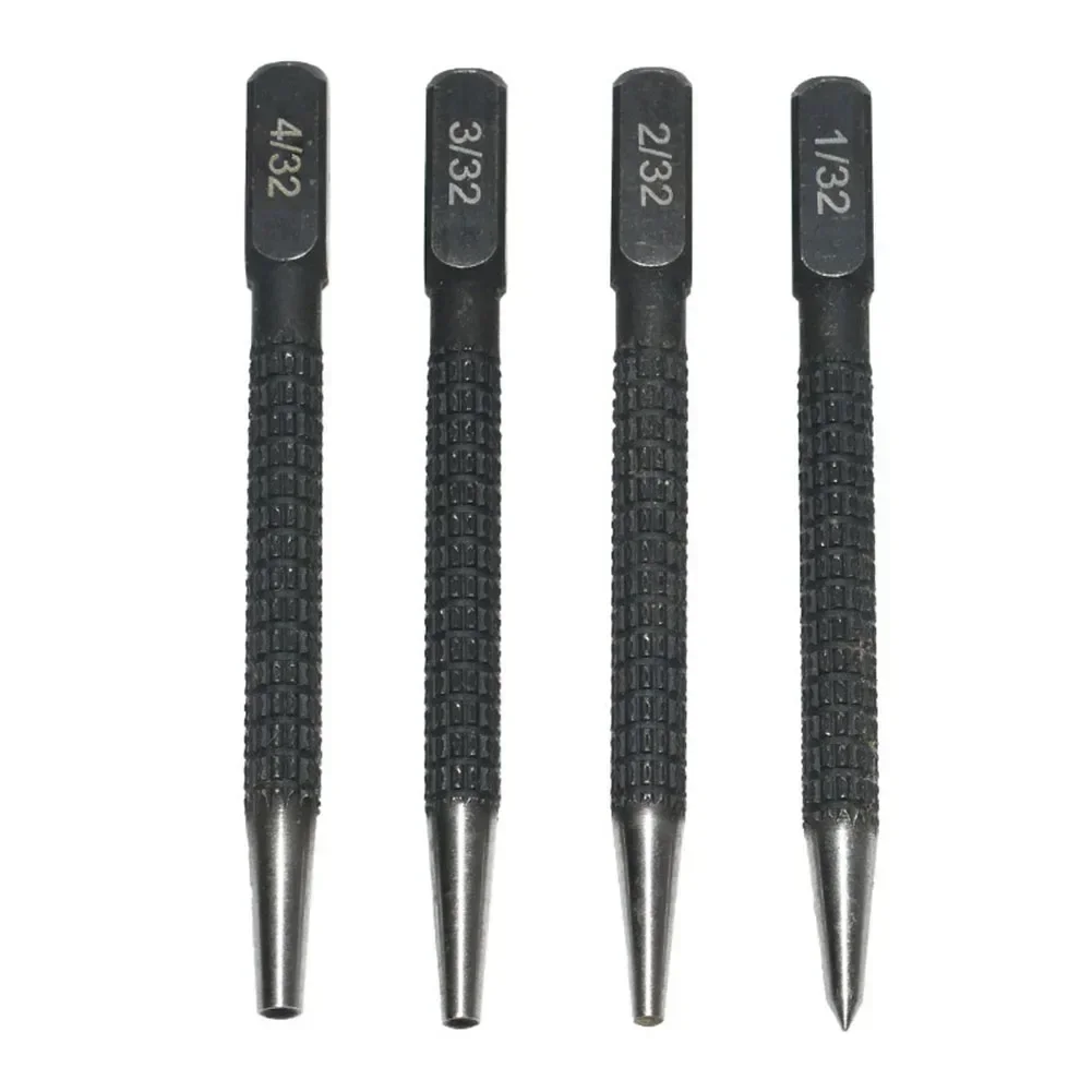 

2pcs Center Punch Set 1/32 2/32 3/32 4/32 Inch Metal Center Punch For Wood Ceramic Tile Stainless Steel Metal Drilling Tool