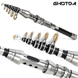 GHOTDA Ultra Light Spinning Fishing Rod 1.5M-2.4M XH Boat/Raft Rod Power Lure Spining Carbom Rock Travel Pole Superhard