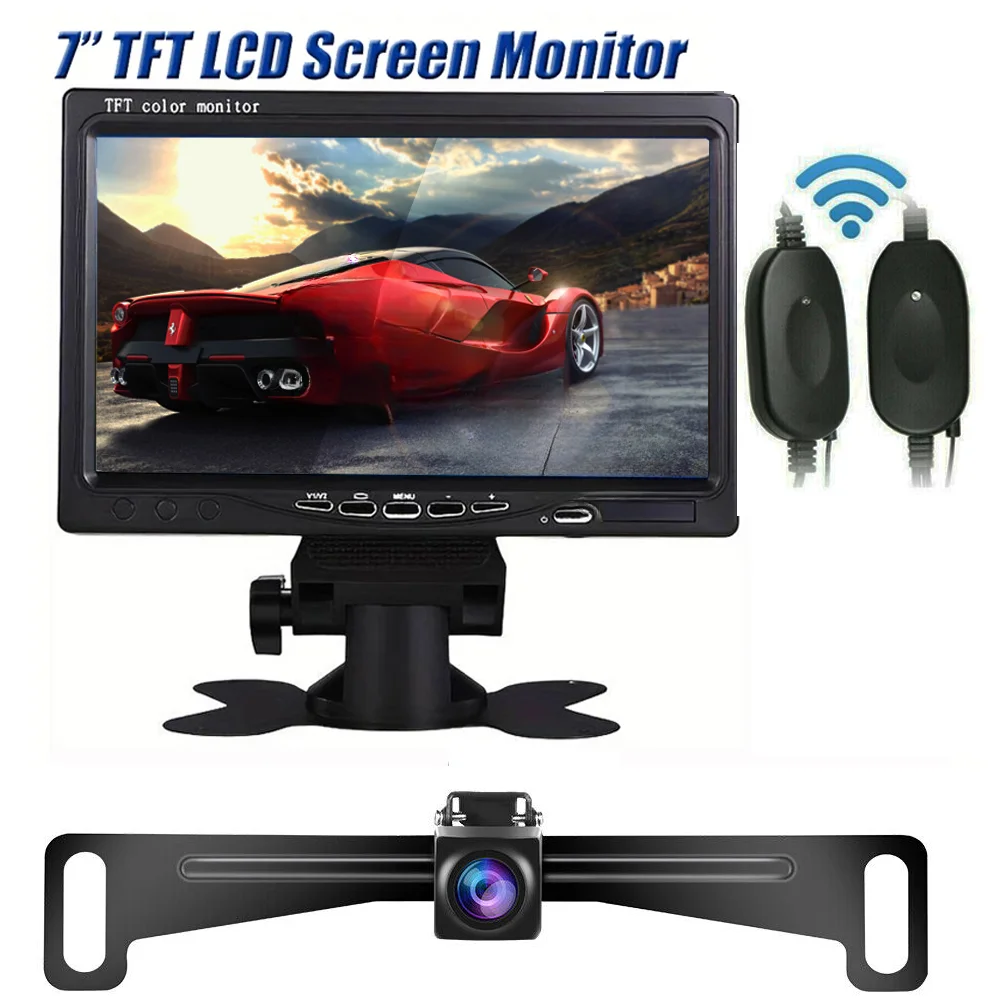 

7 inch TFT LCD Wireless Car Styling Screen Car Monitor Display for Rear View Reverse Backup Camera Car TV Display