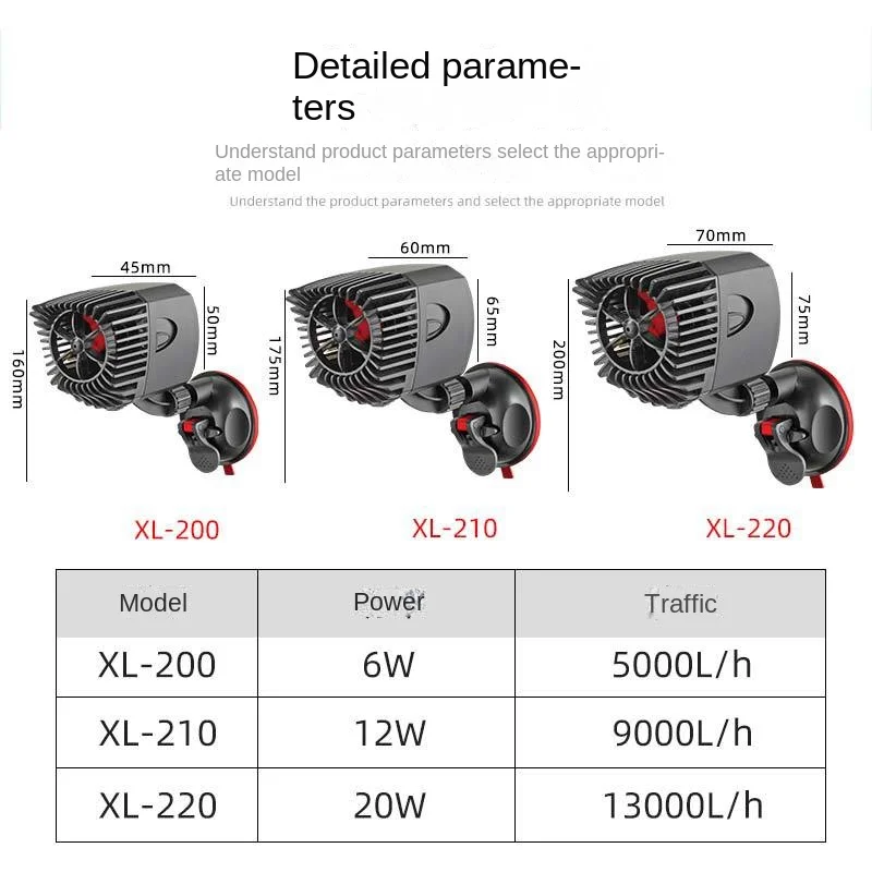 Pompa Xilong-Surf do akwarium, akwarium, wytwarzania fal, cicha tarcza ssąca, magnes, wytwarzanie przepływu, spłukiwanie ryb, 200