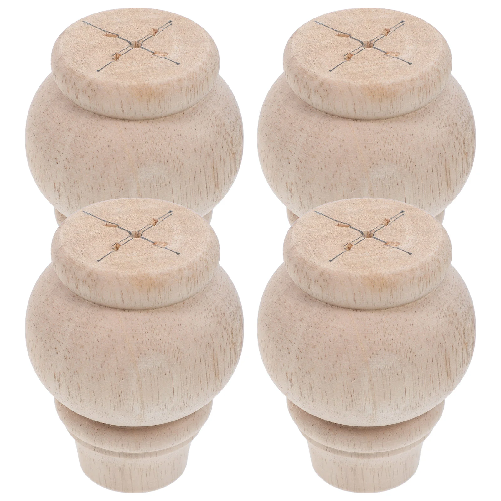 

4 Pcs Furniture Legs Solid Wood Accessories Foot Chips 980X700X700CM Sofa Feet Replacement Wooden Small Table Khaki