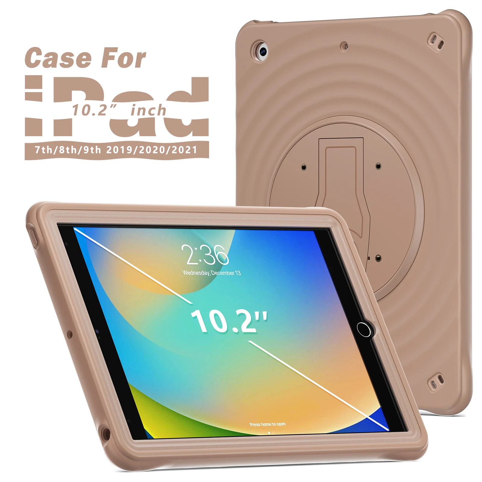 Case for iPad 10.2 inch 9th 8th 7th 2021 2020 2019 Full Body Shock Proof Tablet Cover 3 Layer Multi Functional Protection Cover