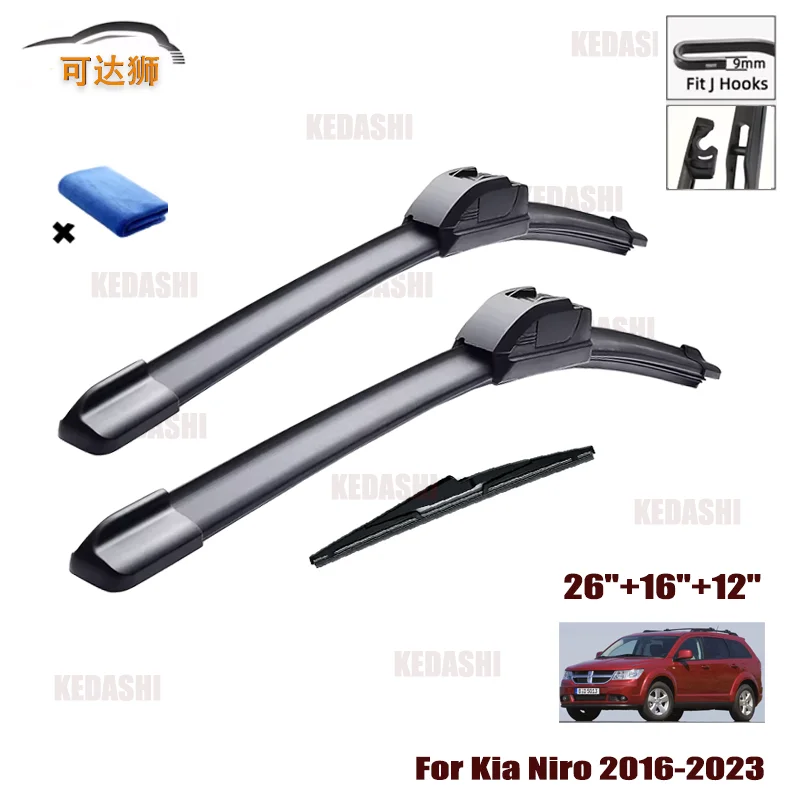 

Car Wiper Blade For Kia Niro 2016-2023 Windshield Rubber Silicon Refill Front Window Wiper 26"16"12" Auto Accessories