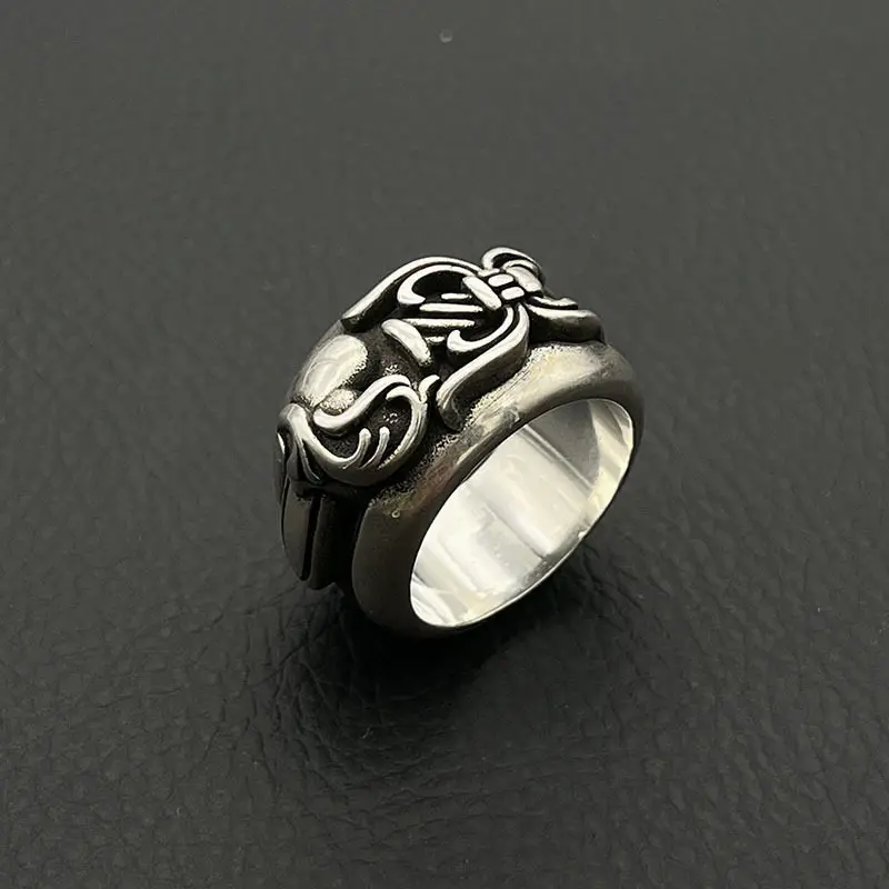 

Кольцо с мечом из стерлингового серебра 925 пробы, высококачественное ретро-персиковое сердце, европейское и американское нишевое кольцо в стиле хип-хоп, властная классика