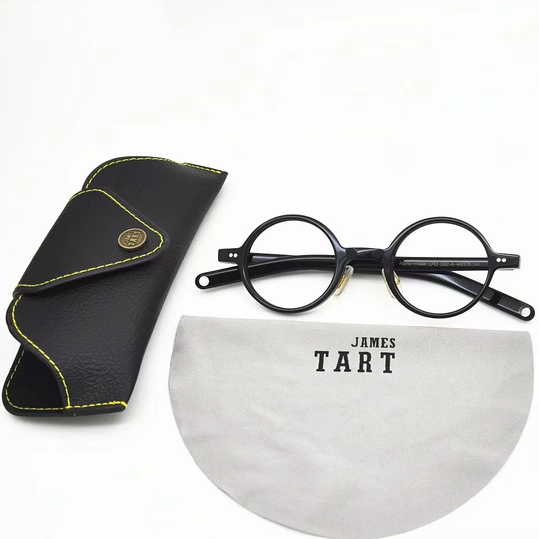 

JAMES TART 202 Optical EYEGLASSES For Unisex Retro Style Anti-blue Light Lens Plate Round Full Frame With Box