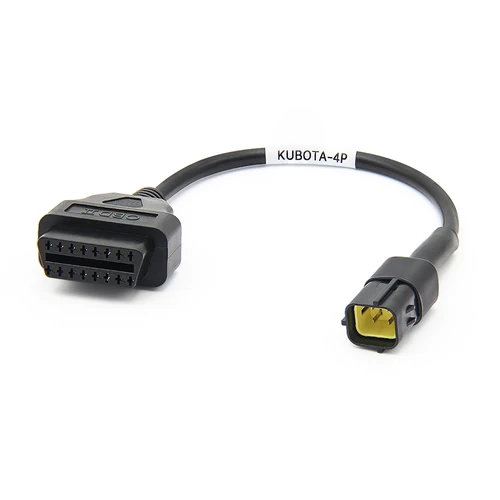 Imagen 1 del producto Para Kubota Diagmaster Cable de extensión de 4 pines a OBDII de 16 pines compatible con herramienta de diagnóstico/escáner/lector de código KUBOTA 4PIN Takeuchi