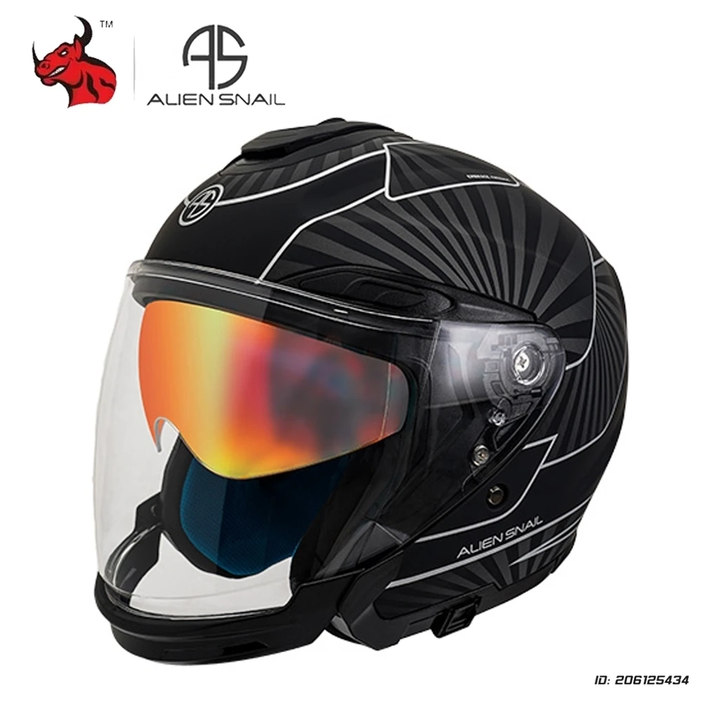 

Retro Open Helmet 3/4 Half Helmet Men Women Open Face Motorcycle Helmet Double Lens Motorbike Half Face Helmets DOT Approved