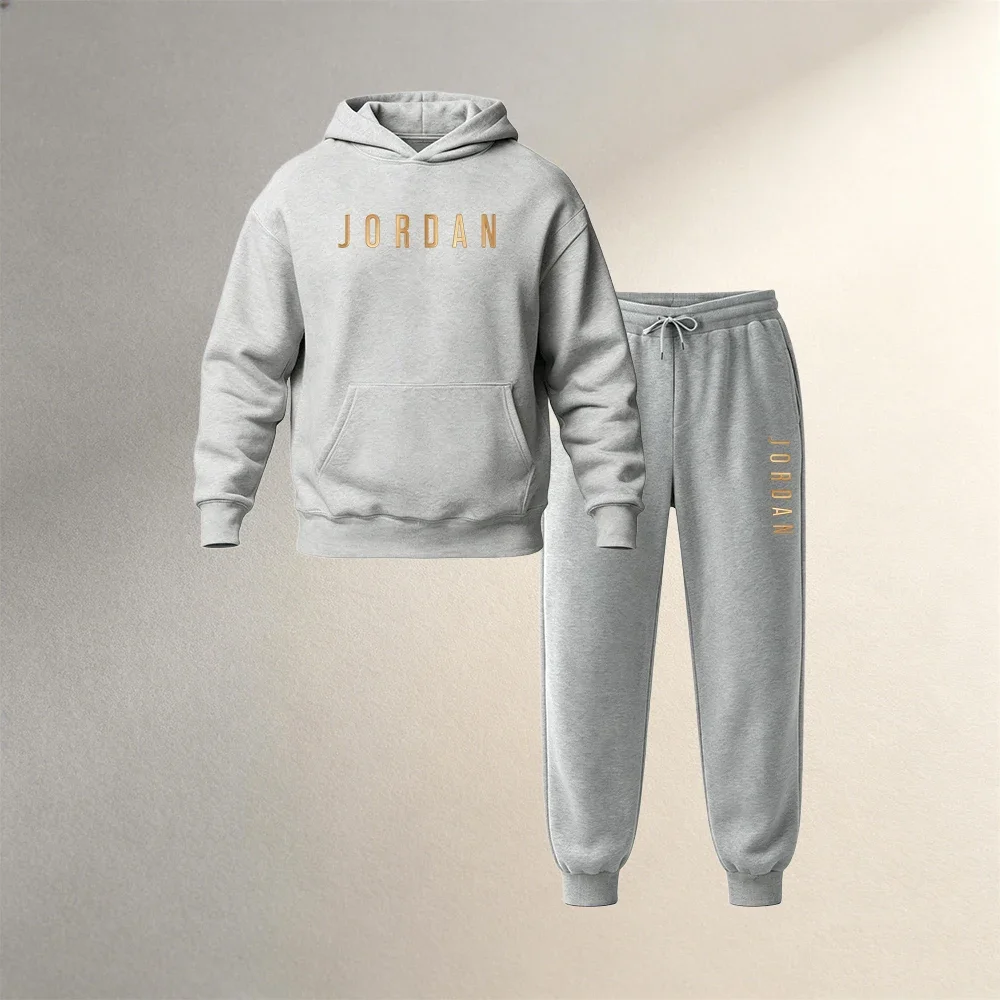 Men's Clothing 2 Piece Pullover Hoodies Autumn Winter Sports Casual Fashion Warm Jogger Pants Loose Street For Male Suits Outfit - view 5