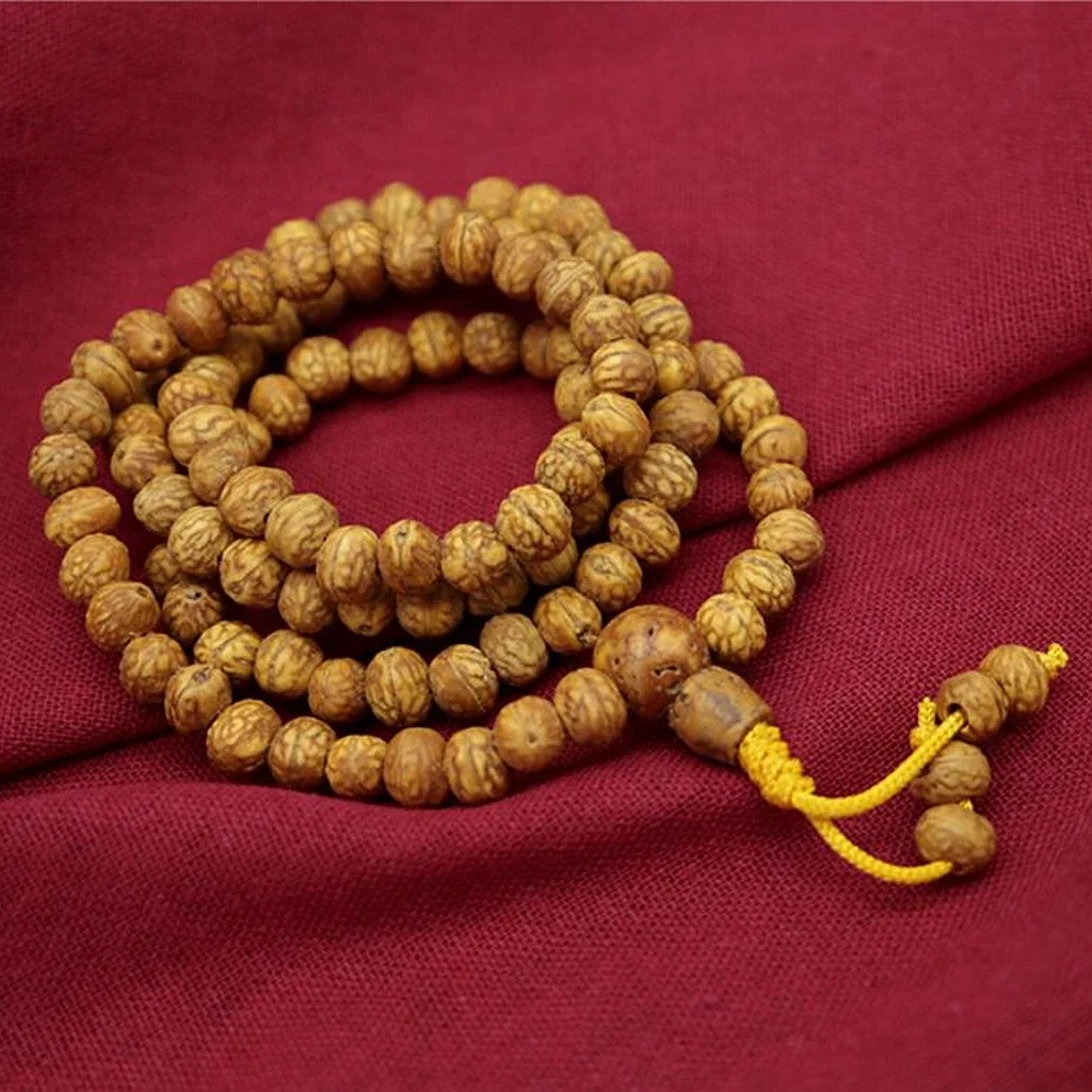 7mm Tibetan Buddhism 108 Small Phoenix eyes Bodhi seeds Mala Necklace