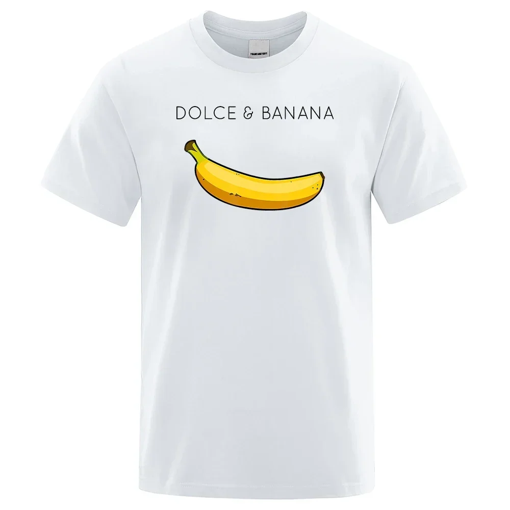 Dolce & Banana Print Mens T-shirts Crewneck Breathable Tops Modal Comfortable TShirt Men's Short Sleeve XS-4XL Tees Shirts