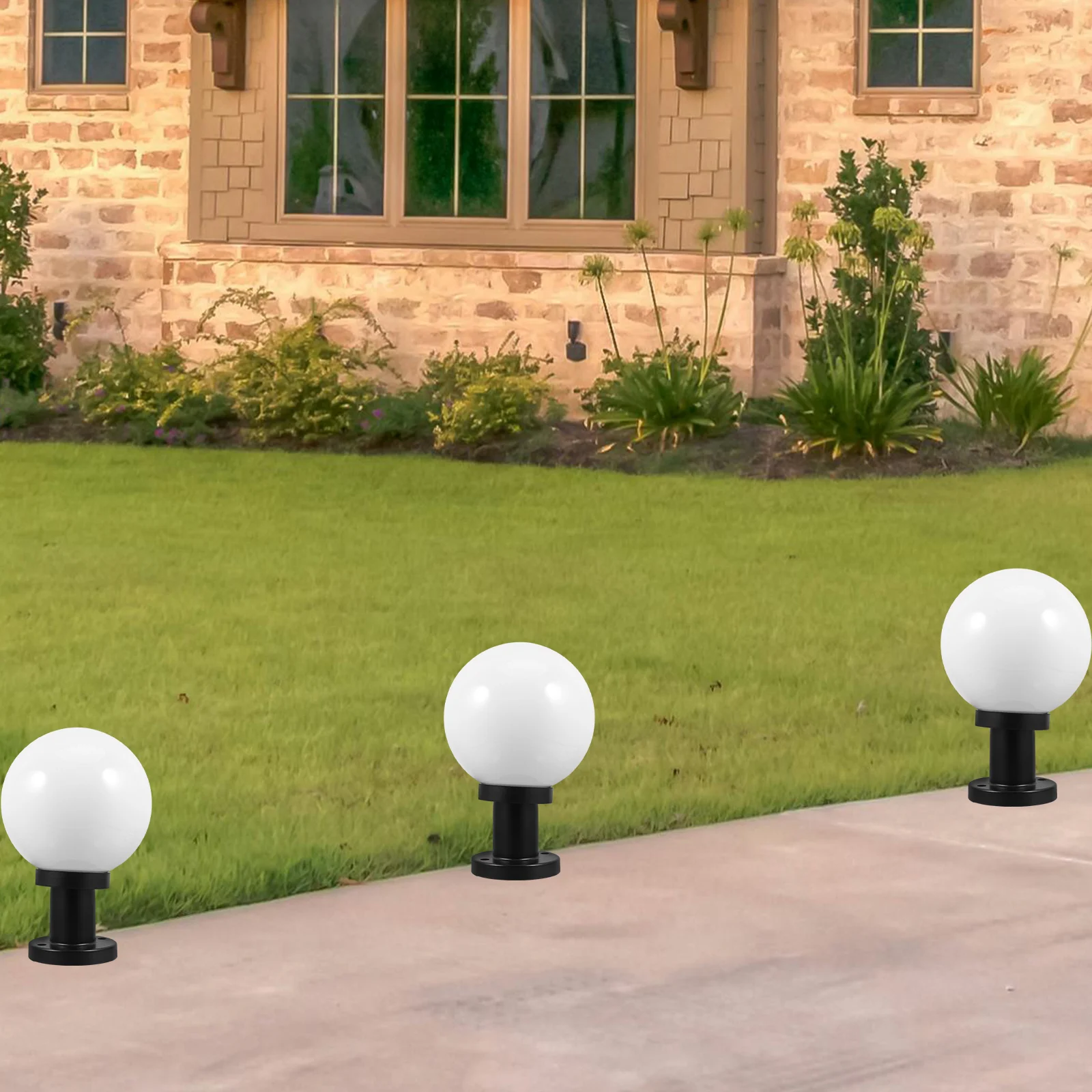 Poste de luces para valla Orb, postes para exteriores, adornos solares para jardín al aire libre