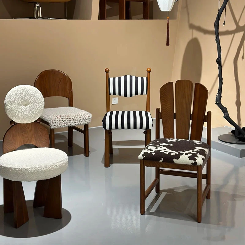 

High-End Vintage-Style FAS Ash Wood Dining , French Retro Designer Creative Chairs For Small Homes