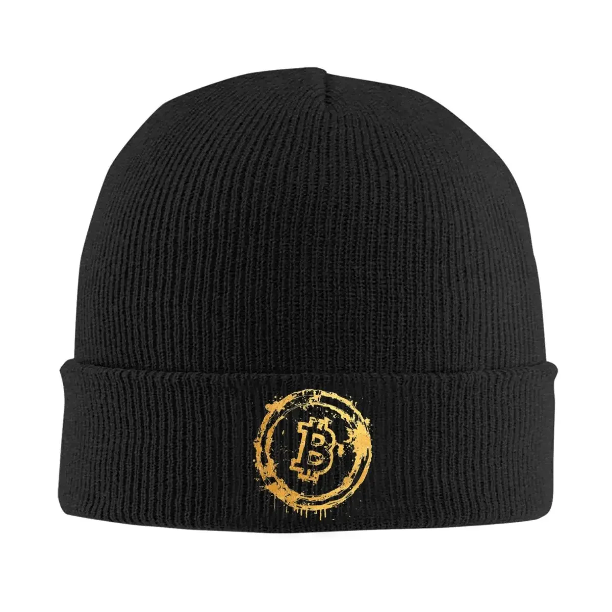 Bitcoin Gold Knitted Caps Beanies Autumn Winter Hat Acrylic Bitcoin Cryptocurrency Crypto Btc Blockchain Geek Warm Melon Cap