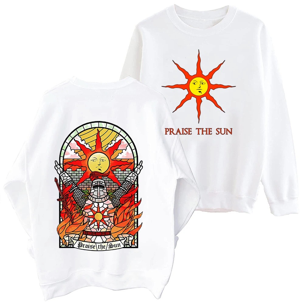 Dark Souls Praise The Sun Sweatshirt Man Woman Harajuku Round Neck Long Sleeve Oversized