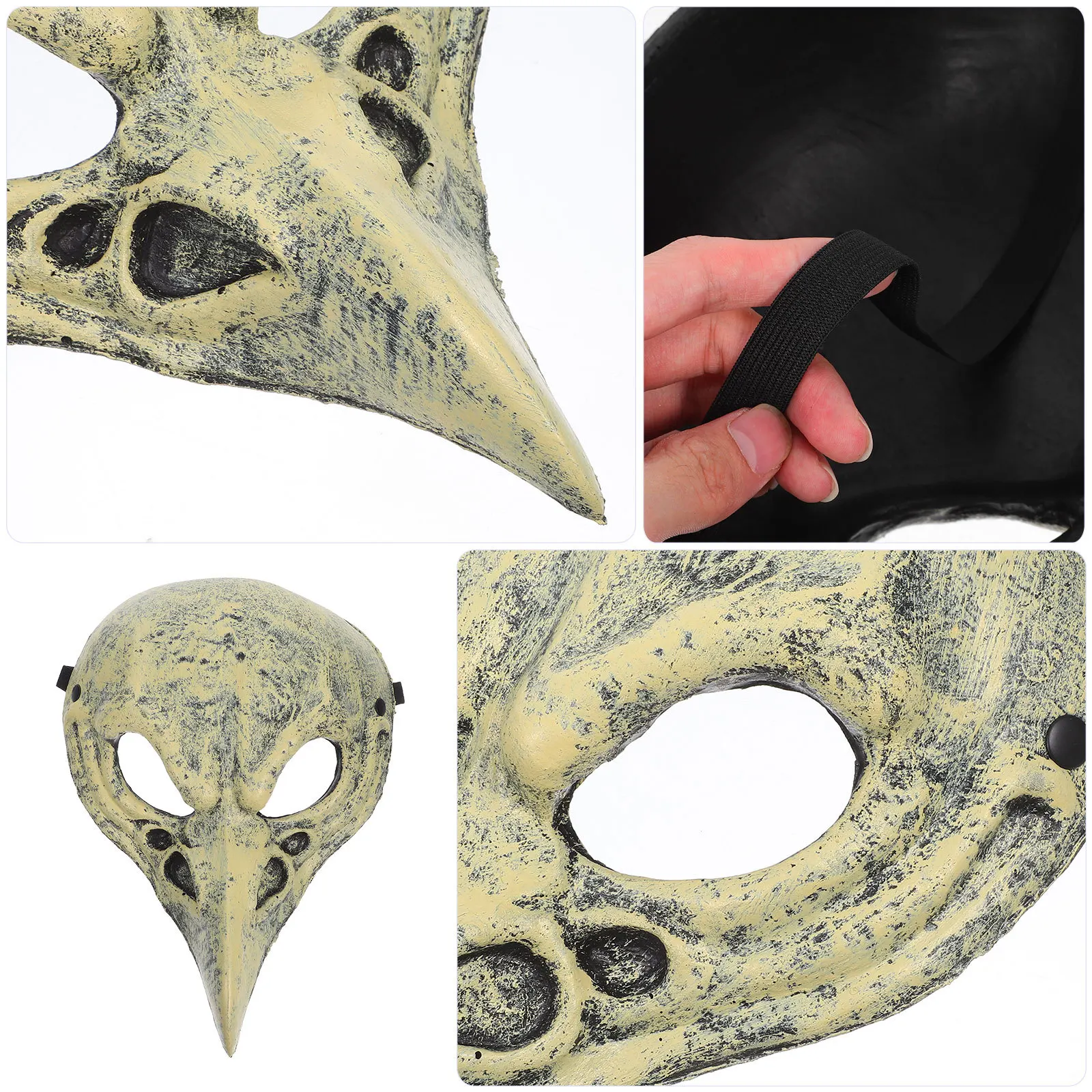 Maska na Halloween w kształcie ptasiej czaszki, lekka, wykonana z materiału PU, realistyczny design, idealna na maskaradę, festiwal Halloween, występy.