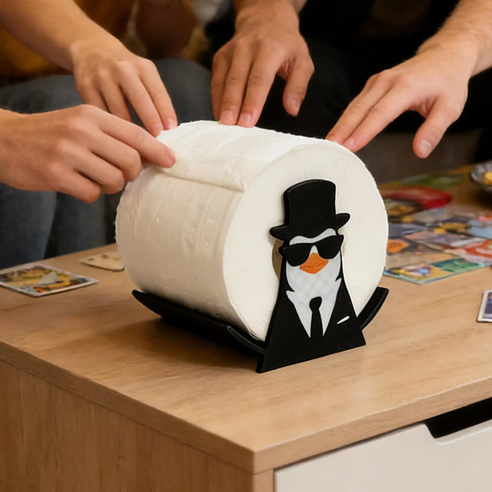 

Penguin Shape Toilet Paper Holder Stand Cute Bathroom Tissue Roll Dispenser Aesthetic Decor for Restroom Washroom Vanity