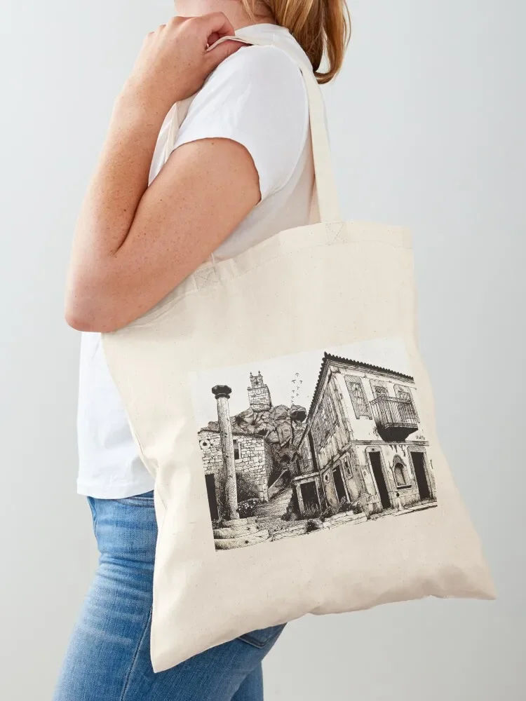 

In Torre do Relógio de Mêda, Portugal Tote Bag tote bag men ecological bags Canvas Portable shopping bag